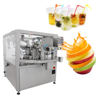 High speed automatic fruit juice doypack pramade liquid pouch filling machine