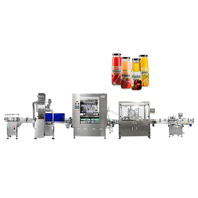 Automatic Plastic Juice Bottle Filling Food Fruit Sealing Capping Labeling Production Line