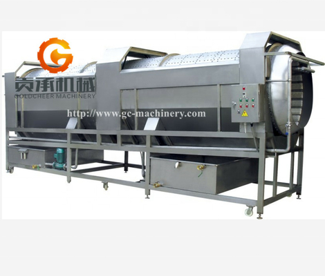High Efficiency Automatic Fruit Drum Washer Apple Ginger Brush Recycle Rolling Washing Cleaning Processing Line For Carrot Mango